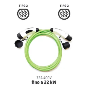 Câble de Charge AC (Tip2-Tip2) Monophasé/Triphasé, 32A, 5m